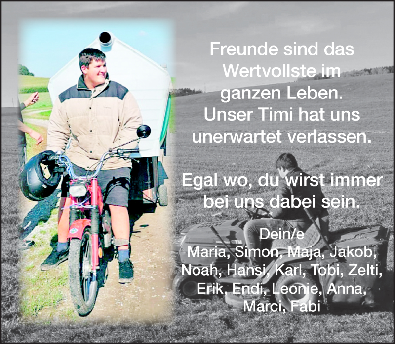  Traueranzeige für Tim Aldinger vom 22.01.2021 aus Memminger Zeitung