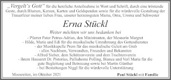 Traueranzeige von Erna Stückl von Allgäuer Zeitung, Füssen