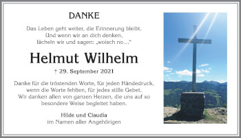 Traueranzeige von Helmut Wilhelm von Allgäuer Anzeigeblatt