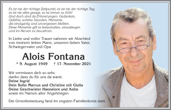 Traueranzeige von Alois Fontana von Allgäuer Zeitung,Kempten