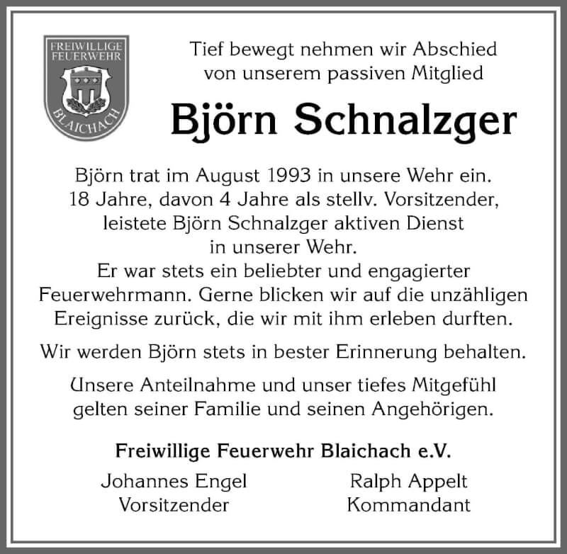  Traueranzeige für Björn Schnalzger vom 12.11.2021 aus Allgäuer Anzeigeblatt