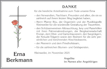 Traueranzeige von Erna Berkmann von Allgäuer Zeitung,Kempten