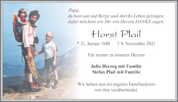 Traueranzeige von Horst Plail von Allgäuer Zeitung, Füssen