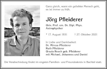 Traueranzeige von Jörg Pfleiderer von Allgäuer Zeitung,Kempten