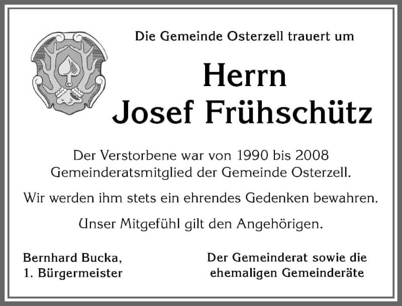  Traueranzeige für Josef Frühschütz vom 16.11.2021 aus Allgäuer Zeitung, Kaufbeuren/Buchloe