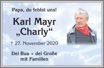 Traueranzeige von Karl Mayr von Allgäuer Zeitung,Kempten