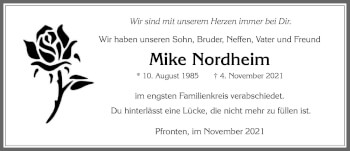 Traueranzeige von Mike Nordheim von Allgäuer Zeitung, Füssen