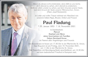 Traueranzeige von Paul Fladung von Allgäuer Zeitung,Kempten