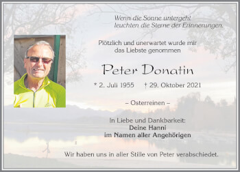 Traueranzeige von Peter Donatin von Allgäuer Zeitung, Füssen