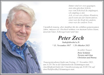 Traueranzeige von Peter Zech von Memminger Zeitung