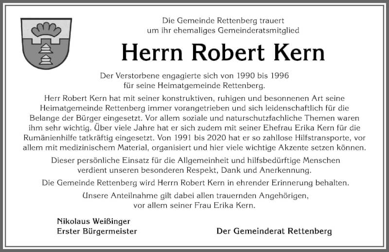  Traueranzeige für Robert Kern vom 10.11.2021 aus Allgäuer Anzeigeblatt