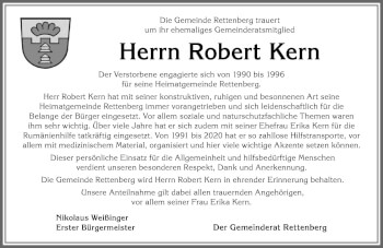 Traueranzeige von Robert Kern von Allgäuer Anzeigeblatt