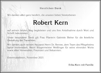 Traueranzeige von Robert Kern von Allgäuer Anzeigeblatt