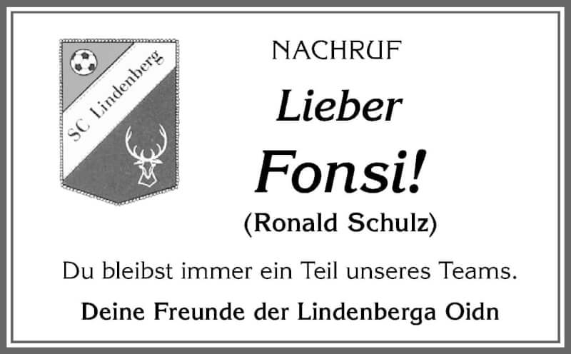  Traueranzeige für Ronald Schulz vom 06.11.2021 aus Allgäuer Zeitung, Kaufbeuren/Buchloe