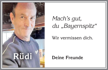 Traueranzeige von Rüdi  von Allgäuer Zeitung,Kempten