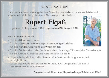 Traueranzeige von Rupert Elgaß von Allgäuer Anzeigeblatt