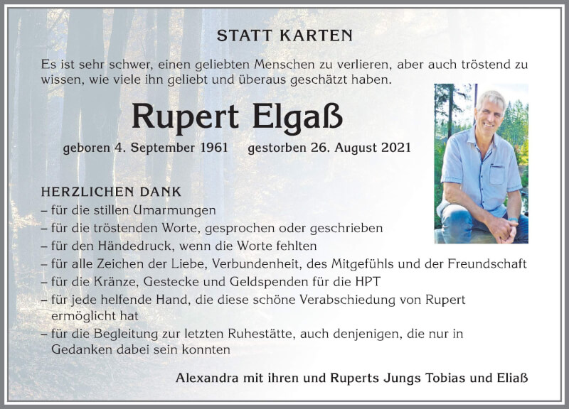  Traueranzeige für Rupert Elgaß vom 13.11.2021 aus Allgäuer Anzeigeblatt