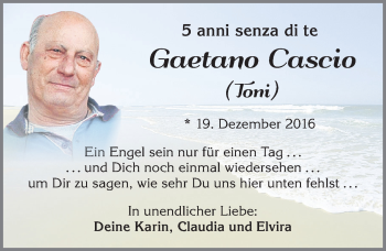 Traueranzeige von Gaetano Cascio von Allgäuer Zeitung,Kempten