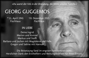 Traueranzeige von Georg Guggmos von Allgäuer Zeitung, Füssen