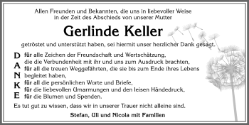 Traueranzeige von Gerlinde Keller von Allgäuer Zeitung, Füssen