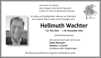 Traueranzeige von Hellmuth Wachter von Allgäuer Zeitung,Kempten