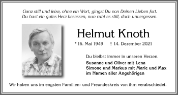 Traueranzeige von Helmut Knoth von Allgäuer Zeitung, Füssen