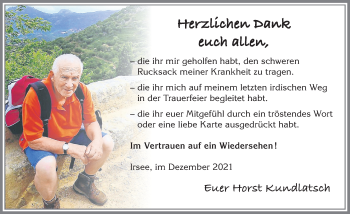 Traueranzeige von Horst Kundlatsch von Allgäuer Zeitung, Kaufbeuren/Buchloe