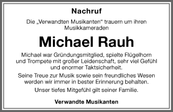 Traueranzeige von Michael Rauh von Memminger Zeitung