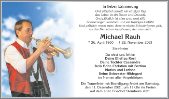 Traueranzeige von Michael Rauh von Memminger Zeitung