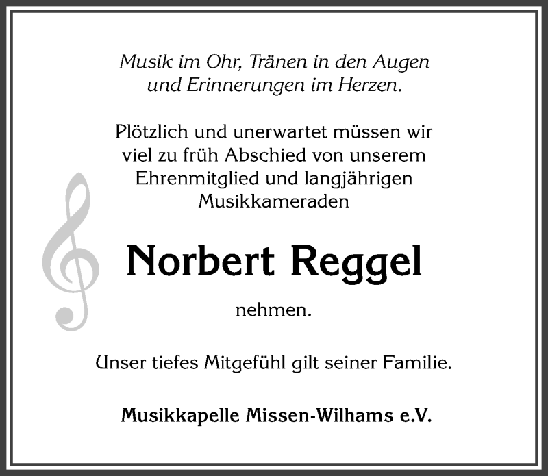  Traueranzeige für Norbert Reggel vom 29.12.2021 aus Allgäuer Anzeigeblatt