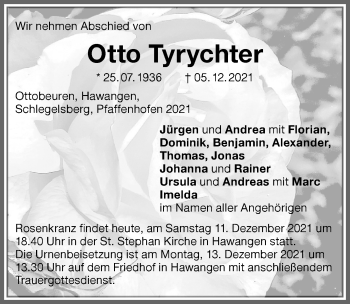 Traueranzeige von Otto Tyrychter von Memminger Zeitung