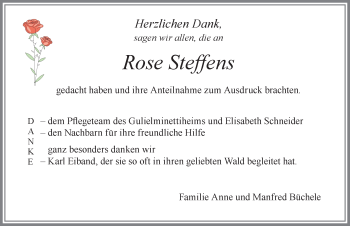 Traueranzeige von Rose Steffens von Allgäuer Zeitung, Marktoberdorf