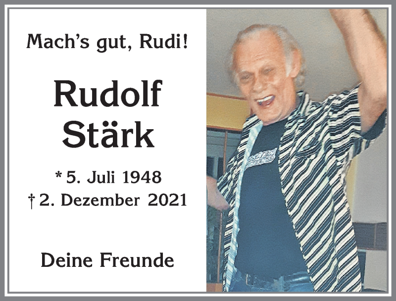  Traueranzeige für Rudolf Stärk vom 24.12.2021 aus Allgäuer Zeitung, Kaufbeuren/Buchloe