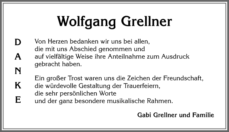  Traueranzeige für Wolfgang Grellner vom 22.12.2021 aus Allgäuer Zeitung,Kempten