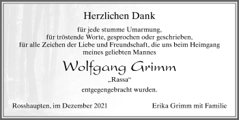 Traueranzeige von Wolfgang Grimm von Allgäuer Zeitung, Füssen