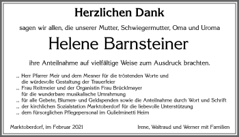 Traueranzeige von Helene Barnsteiner von Allgäuer Zeitung, Marktoberdorf