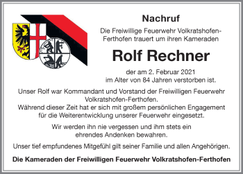 Traueranzeige von Rolf Rechner von Memminger Zeitung