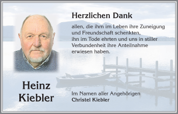 Traueranzeige von Heinz Kiebler von Allgäuer Zeitung,Kempten