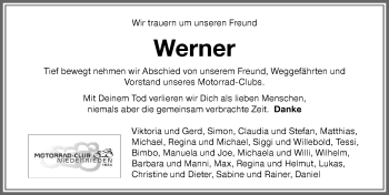 Traueranzeige von Werner  von Memminger Zeitung