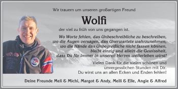 Traueranzeige von Wolfi  von Allgäuer Zeitung, Kaufbeuren/Buchloe
