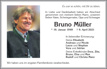 Traueranzeige von Bruno Müller von Allgäuer Zeitung,Kempten