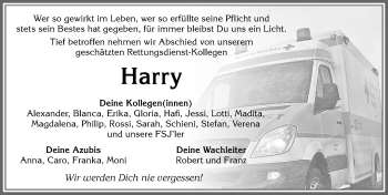 Traueranzeige von Harry  von Allgäuer Zeitung