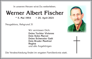 Traueranzeige von Werner Albert Fischer von Allgäuer Zeitung, Kaufbeuren/Buchloe