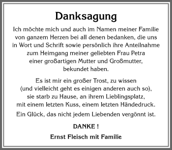 Traueranzeige von Petra  von Allgäuer Zeitung, Kaufbeuren/Buchloe