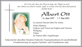 Traueranzeige von Albert Ott von Allgäuer Zeitung, Marktoberdorf