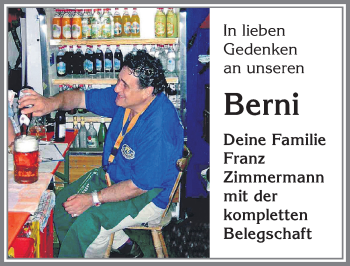 Traueranzeige von Berni  von Allgäuer Zeitung