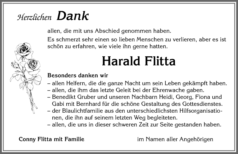  Traueranzeige für Harald Flitta vom 15.05.2021 aus Allgäuer Zeitung