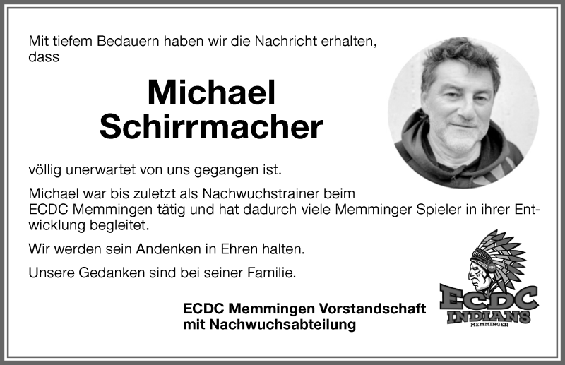  Traueranzeige für Michael Schirrmacher vom 12.05.2021 aus Memminger Zeitung