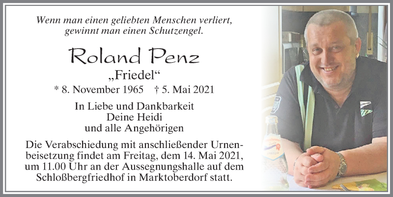  Traueranzeige für Roland Penz vom 12.05.2021 aus Allgäuer Zeitung, Marktoberdorf