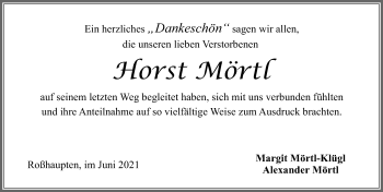 Traueranzeige von Horst Mörtl von Allgäuer Zeitung, Füssen